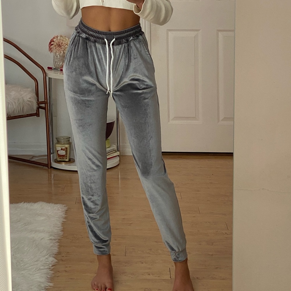 comfy velvet gray sweats